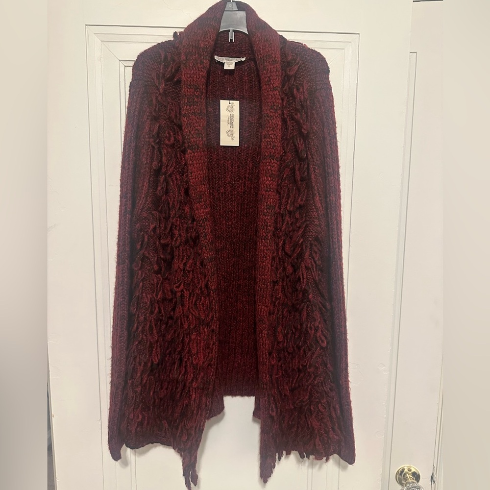 Vintage America Blues Open Front Cardigan In Biking Red - NWT - Size XL